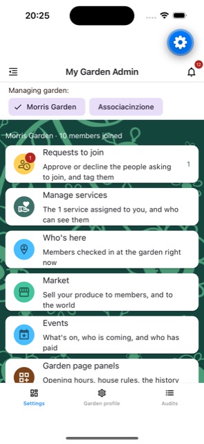 The same garden, from the app